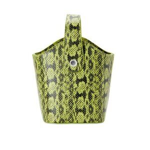 No Boundaries Crossbody Green Snake Skin Drawstring Closure Bucket Handbag Purse